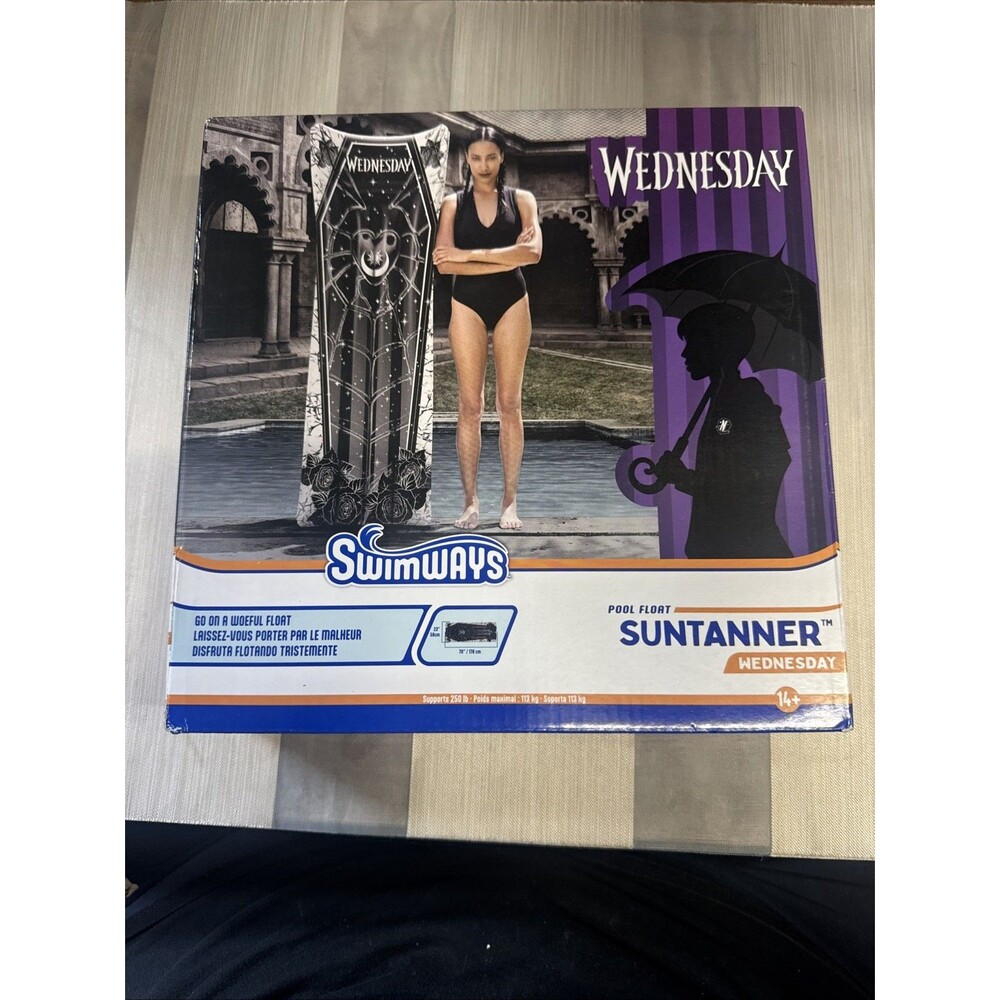 Swimways‎ Wednesday Suntanner Pool Float Coffin Shape Over 5.8 Feet Long New